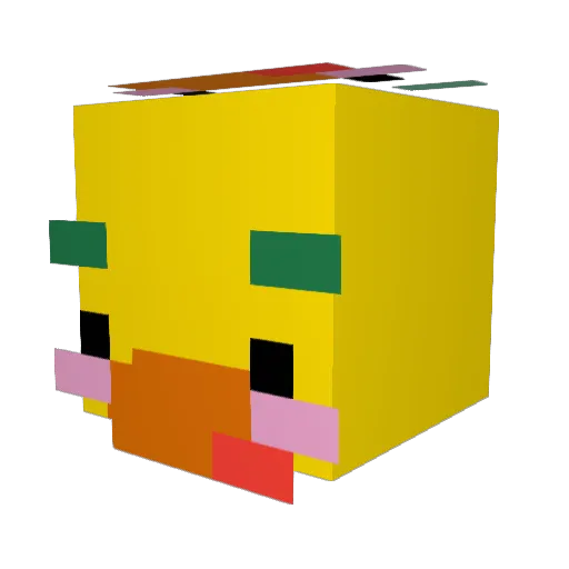 Kangleelu Minecraft avatar head, 3D render