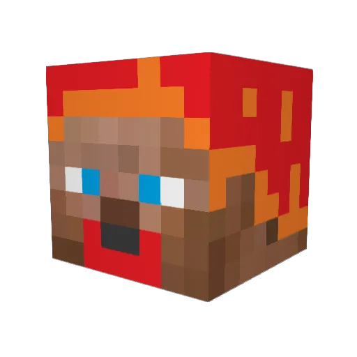 Kanich Minecraft avatar head, 3D render