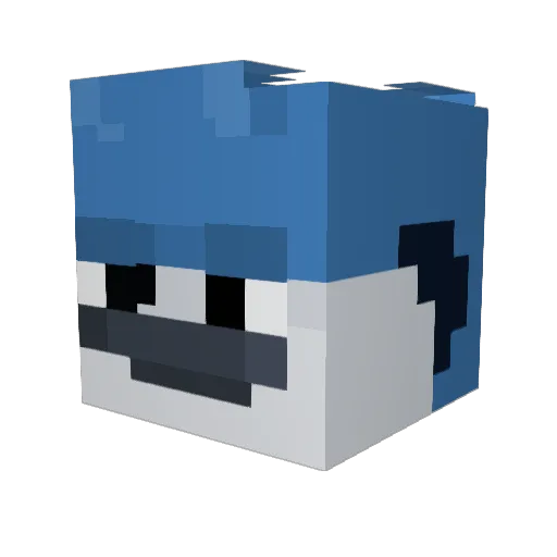 Kanigou Minecraft avatar head, 3D render