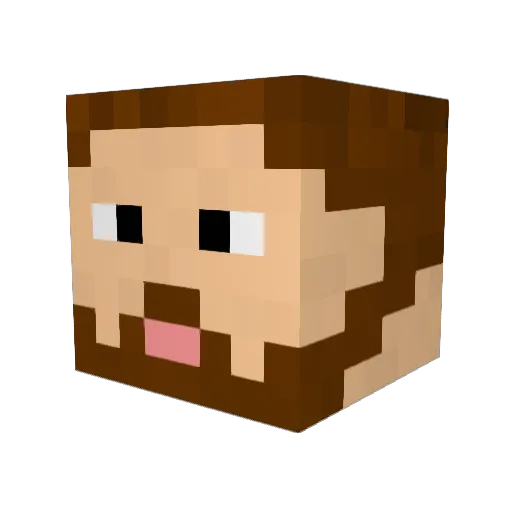 Kanirus Minecraft avatar head, 3D render