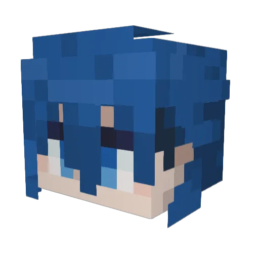 Kanishizu Minecraft avatar head, 3D render