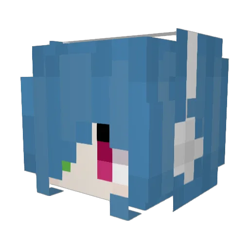 Kanna Minecraft avatar head, 3D render
