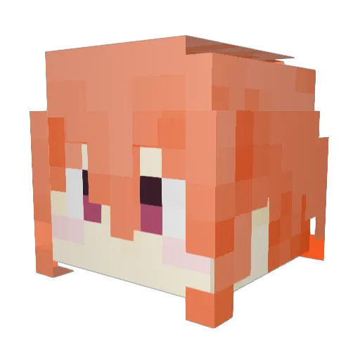 KannaRaku Minecraft avatar head, 3D render