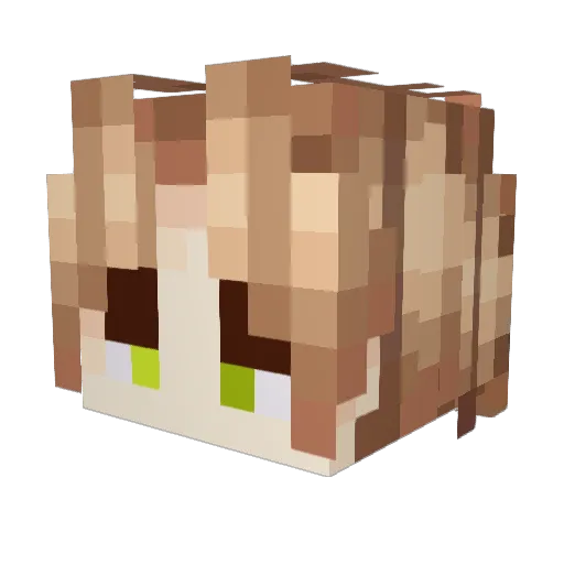 Kannnaro Minecraft avatar head, 3D render