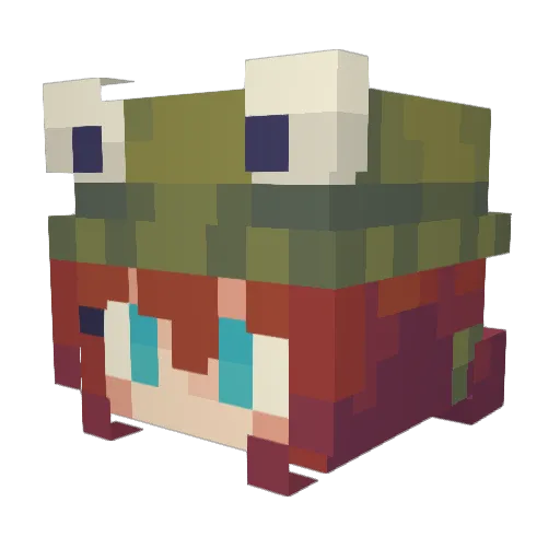 Kanohitori Minecraft avatar head, 3D render