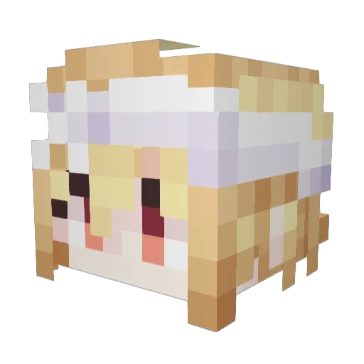 KanouMinato Minecraft avatar head, 3D render