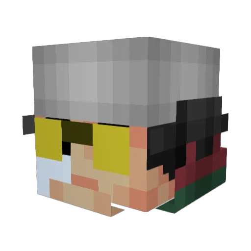 Kanye333 Minecraft avatar head, 3D render