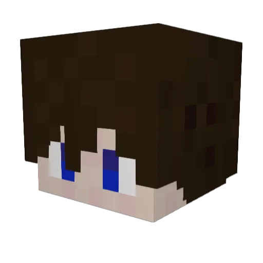 Kanzuto Minecraft avatar head, 3D render
