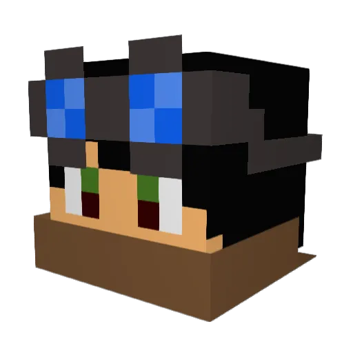 KaoJinn Minecraft avatar head, 3D render