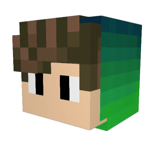 Kaofrost Minecraft avatar head, 3D render