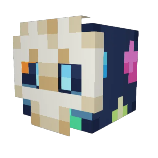 Kaolbite Minecraft avatar head, 3D render