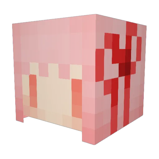 Kaori1072 Minecraft avatar head, 3D render