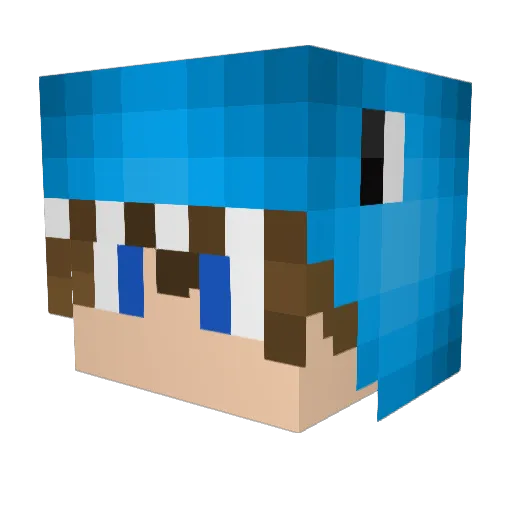 KaosXD Minecraft avatar head, 3D render