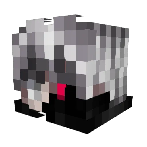 Kaouru Minecraft avatar head, 3D render