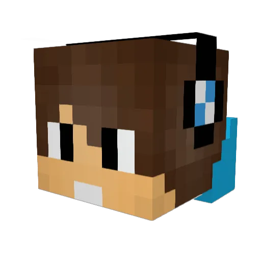 Kapam Minecraft avatar head, 3D render