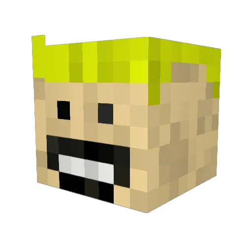 KapnK Minecraft avatar head, 3D render