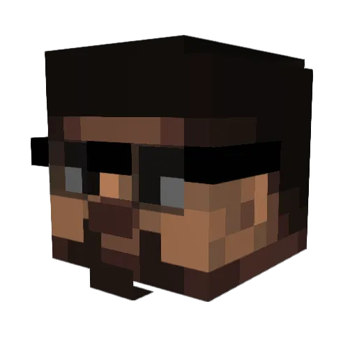 Kappa101 Minecraft avatar head, 3D render