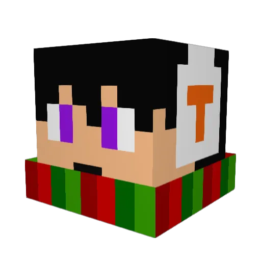 KappaLush Minecraft avatar head, 3D render