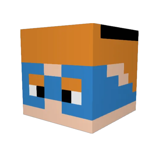 KappaMikeyGroypa Minecraft avatar head, 3D render