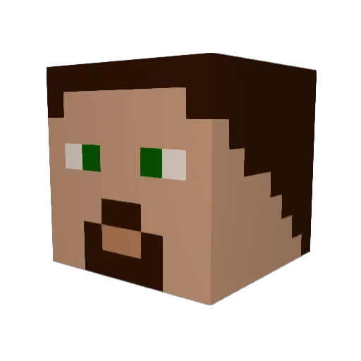 Kappecool Minecraft avatar head, 3D render