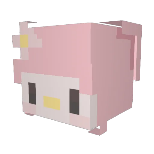 Kappopi Minecraft avatar head, 3D render