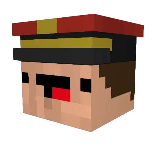 KaptainAhab Minecraft avatar head, 3D render