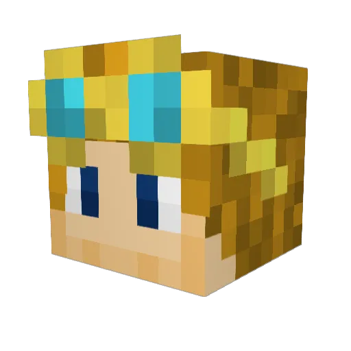 KaptainCaden Minecraft avatar head, 3D render
