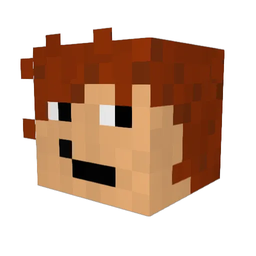 KaptainKlein Minecraft avatar head, 3D render