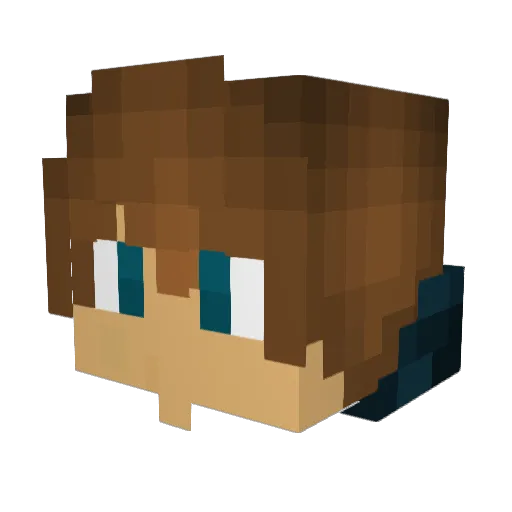 KaptainWutax Minecraft avatar head, 3D render