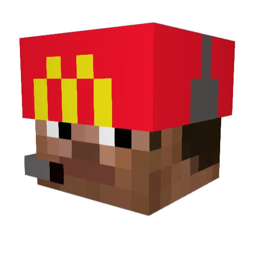 Kapucz1no Minecraft avatar head, 3D render