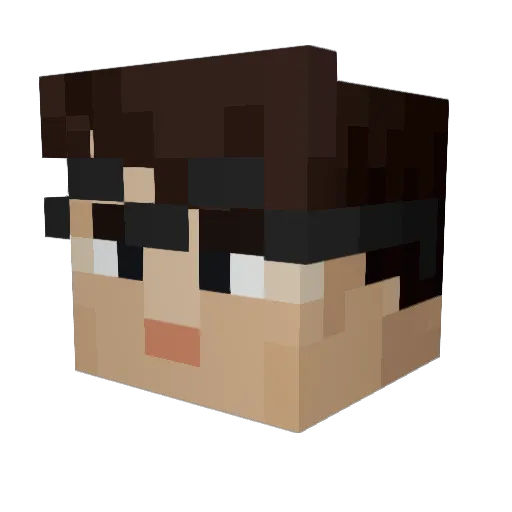 Kapukok Minecraft avatar head, 3D render