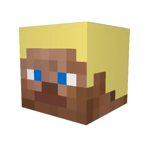 Kapursu Minecraft avatar head, 3D render