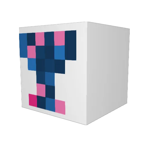 Kaquen Minecraft avatar head, 3D render