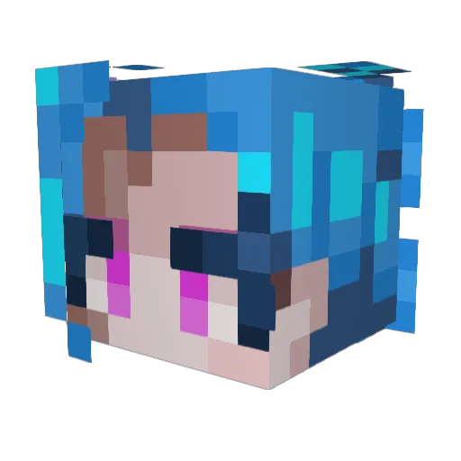 KaraSonic2 Minecraft avatar head, 3D render