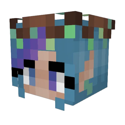 Karaaaaaaaaaa Minecraft avatar head, 3D render