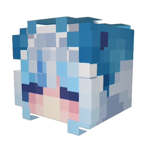 Karaliuszeus Minecraft avatar head, 3D render
