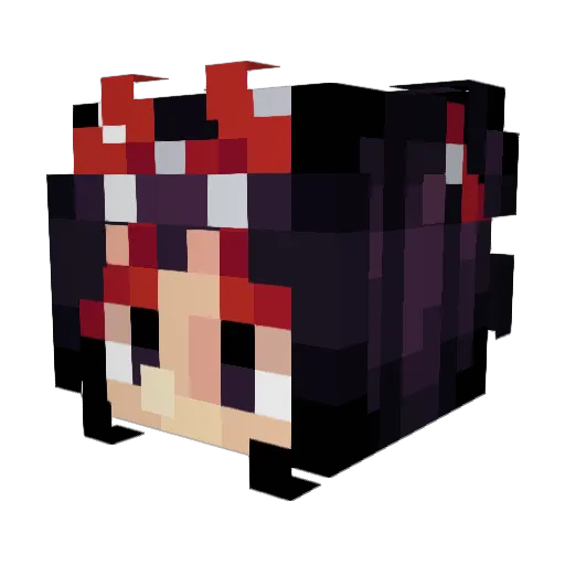 KarateGirl Minecraft avatar head, 3D render