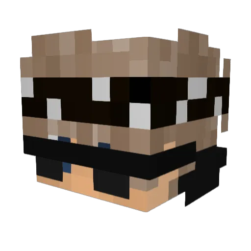 Karaxez Minecraft avatar head, 3D render