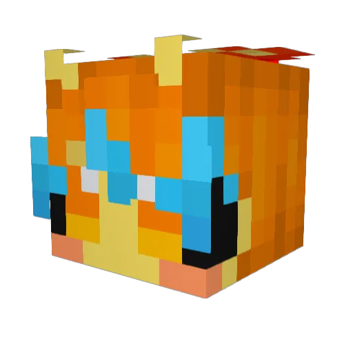 Karbyocure Minecraft avatar head, 3D render