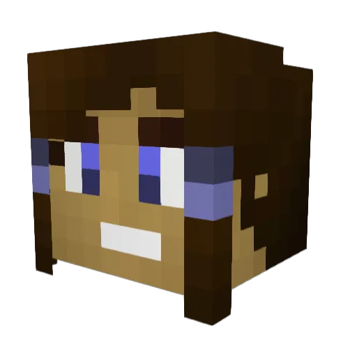 Karelou Minecraft avatar head, 3D render