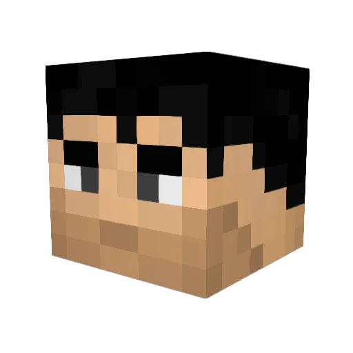 Karicter Minecraft avatar head, 3D render