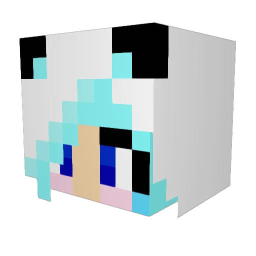 KarinaBlue Minecraft avatar head, 3D render