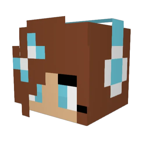 Karinitita Minecraft avatar head, 3D render