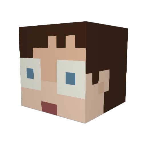 Karlcake Minecraft avatar head, 3D render