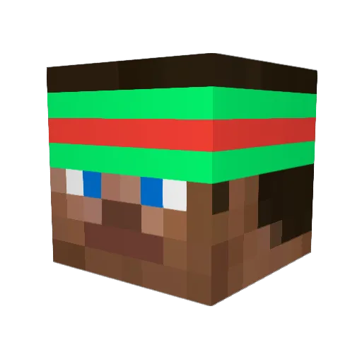 Karlos2007 Minecraft avatar head, 3D render