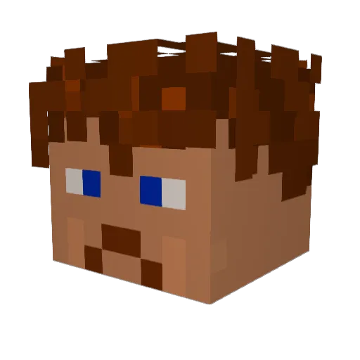 Karlos_of Minecraft avatar head, 3D render
