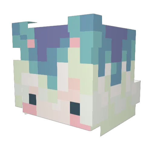 Karmelzzz Minecraft avatar head, 3D render