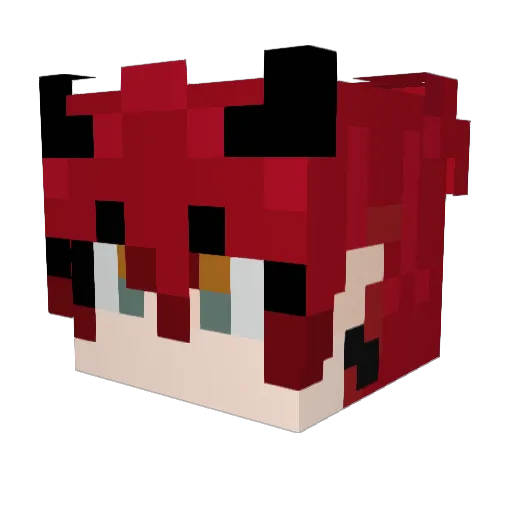 Karmniell Minecraft avatar head, 3D render