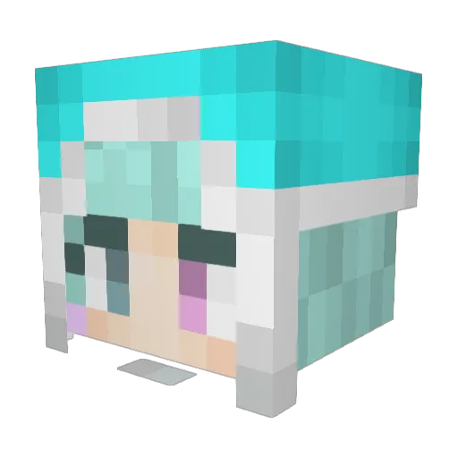 Karnellon Minecraft avatar head, 3D render