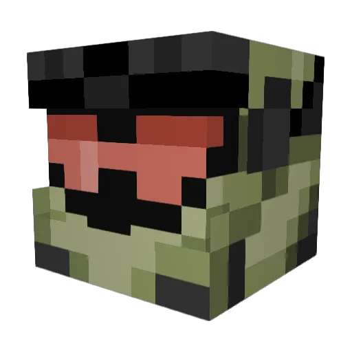 Karniveron Minecraft avatar head, 3D render